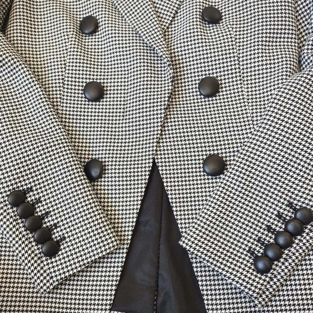 Veronica Beard 0 Leon Dickey Blazer houndstooth tweed black tweed